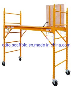 6FT Multifunctional Steel High Work Platform Scaffolding Caster Foldable Portable Mobile Scaffold for Building Construction