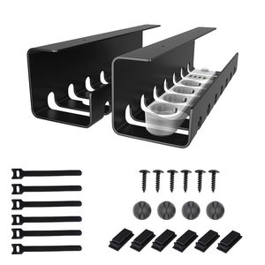 Under Desk Black Color Metal Wire Cable Tray Management Tray Under Desk Cable