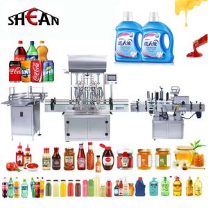 Automatic Glass Plastic Tomato Spaghetti Bottle Filling Labeling Line Machine