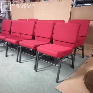 Wholesale Cheap Stackable Upholstered Metal Furniture Padded Church Chair