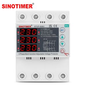 Stvp936V-80A 3-Phase Adjustable Auto-Resetting Voltage Protector LED Triple Display 230/380VAC