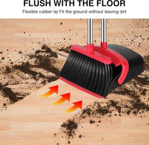 Hot Broom and Dustpan Set for Home, Dust Pan with Long Handle, Broom with Dustpan Combo Set, for Home Kitchen Room Office Lobby Floor Use