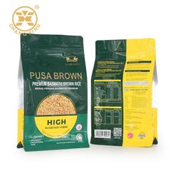 Custom Printing Resealable Rice Packaging Square Bottom Plastic Bag
