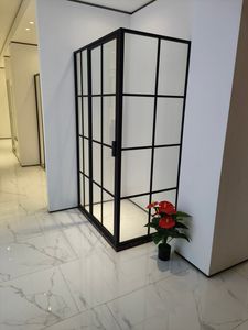 High End Black Aluminium Framed Tempered Glass Shower Enclosure with Hinges