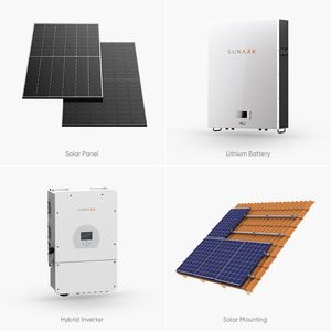 Sunevo All in One Solar Power System 30kw 20kw 10kw 10 Kw EU Stock Hybrid Solar Panels Full Set with Battery and Inverter