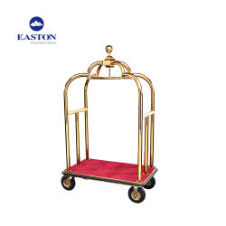 Hotel Stainless Steel Heavy Duty Luggage Cart for Sale