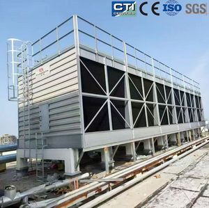 CTI Certified Square Type FRP Fiberglass Cross Flow Open Water Cooling Tower for Chiller HVAC System