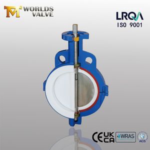Full PTFE PFA Coated Wafer Butterfly Valve