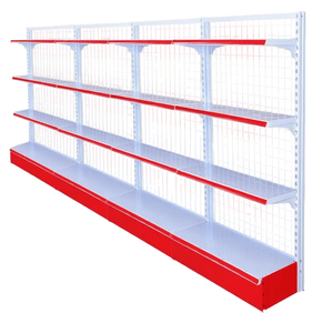 OEM Custom Heavy Duty Powder Coated Cold Rolled Steel Adjustable Supermarket Gondola Display Shelf