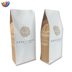 Custom Design 12oz Aluminum Foil Coffee Beans Packaging Side Gusset Bags with Valve