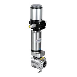 Hygienic Stainless Steel Pneumatic/Manual Mixproof Butterfly Valve With Tri Clamp End