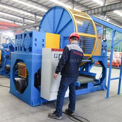 Rubber Tire Shredder Recycle Machine / Waste Tyre Tire Shredding Recycling Machine