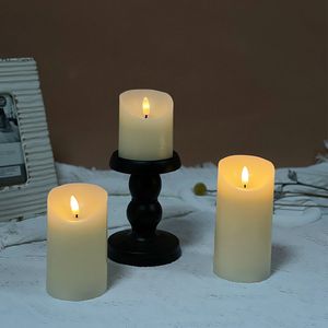 Set of 3 Realistic Wax LED Candles for Cozy Evenings