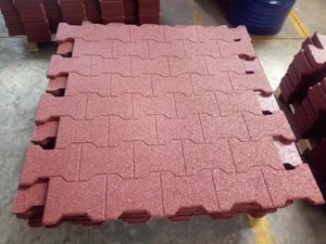 Playground Rubber Tile Mat Waste Tyre Rubber Granule Rubber Paver Floor