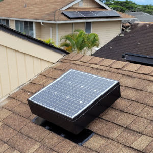 40 Watt 2040 Cfm Black Solar Powered Attic Fan for Roof Air Ventilation Without Electric Power