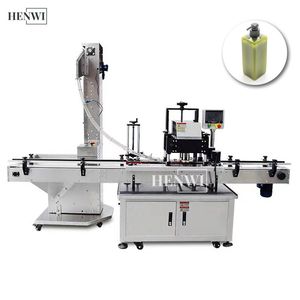 Henwi Pneumatic Servo Plastic Square Round Glass Bottle Hand Sanitizer Screw Automatic Packing Capping Machine