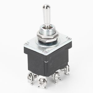 Dpdt 30A 12VDC IP67 Waterproof Metal Toggle Switch 6pin Screw Terminal Heavy-Duty 3 Position on-off-on Toggle Switch