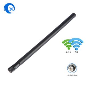 2.4/5.0 GHz 5 dBi Dual-Band WiFi Ap Swivel Rubber Duck Omni-Directional Antenna with Rpsma Male Connector for Router