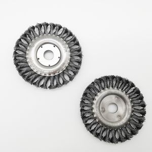 Heavy-Duty Twisted/Knotted Steel Wire Disc Wheel Brush for Industrial Cleaning Tasks