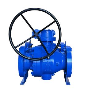 2piece Wcb 600lb 6in Trunnion Mounted Flanged Ball Valve with Gear Box