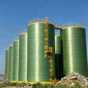 Industrial FRP GRP Fiberglass Storage Tank, Vertical Horizontal Type, Strong Acid Alkali Corrosion Resistant Chemical Tank