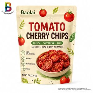 Custom Printed High Barrier Aluminum Foil Stand up Bag 200g 500g Stand up Tomato Cherry Chips Packaging Pouch Doypack