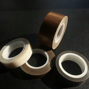 Brown PTFE Fiberglass Tape High Temperature Tape Glass Cloth Tape