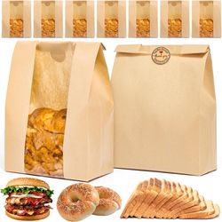 Customizable Disposable Degradable Bread Bag Sealed Packaging Paper Bag Bakery Clear Cookie Candy Bread Small Paper Bags