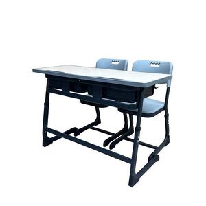Modern School Furniture Student Desk and Chair Wood Double Desk High School Desk with MDF