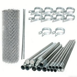 Temporary Hot-Dipped Galvanized Chain Link Wire Mesh Connected Cylinder Post Security Fence