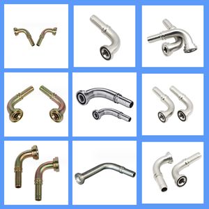 Hydraulic Hose Crimp Fitting Factory Sales 90 Degree SAE Flange High Pressure Hydraulic Hose Crimped Fitting Connector 87391 3000 Psi