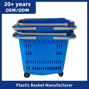 New Arrival Big Size Shopping Basket Supermarket Rolling Shopping Basket with 4 Wheels