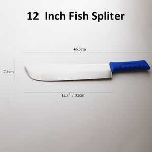 Seafood Butchery Knife 12.5" Stainless Steel Fish Spliter for High-Volume Commercial Use