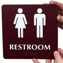 Metal Ada Plaque Restroom Signage Bathroom Signs with Symbol Braille