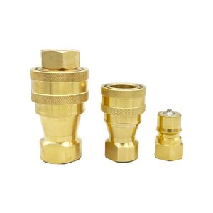 China Factory Direct Sales Kzd Zg1/2 Inch ISO 7241-B Brass Double Closed Hydraulic Quick Connector Resistant to High Pressure and High Temperature