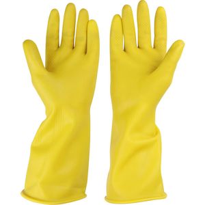 Oilproof Household Protective Gloves Yellow Latex Gloves 100g