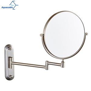 Aquacubic Double Sided Mirror 1+3X Rotation Bracket Brass Frame Wall Mounted Bathroom Foldable Makeup Mirror
