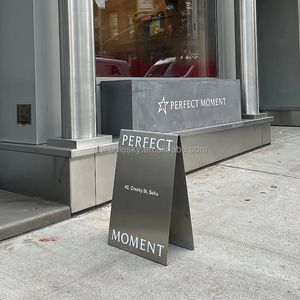 Double Sided Mirror Stainless Steel a-Frame Outdoor Business Advertising Sign Stand