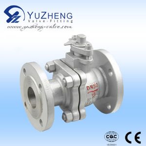 2PC SS304 Stainless Steel Flanged Industrial Ball Valve