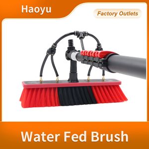 12-36 FT Water Fed Pole Solar Panel Cleaning Brush Kit Water Fed Pole Brush Window Glass Cleaning Equipment Brush with Telescopic Rod Window Cleaner
