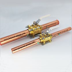 600wog Medical Oxygen 3PCS Brass Ball Valve with Copper Tube