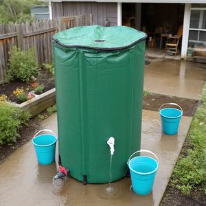 UV Resistant Outdoor Collapsible Rainwater Collection Bucket for Emergency Water Supply