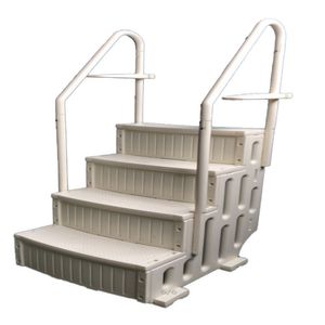 Durable White 4-Step Pool Ladder for Above Ground Swimming