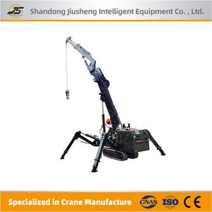 Mini Cranes Roof Elevator Operation Crawler Crane 1.2 Ton Spider Crane