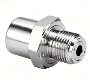 Stainless Steel Customizable External Internal Threaded Hex Shoulder OEM CNC Machining Parts