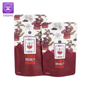 Yixing Custom Packaging Cafe 500g Stand up Pouch Coffee Bean Packaging Bag