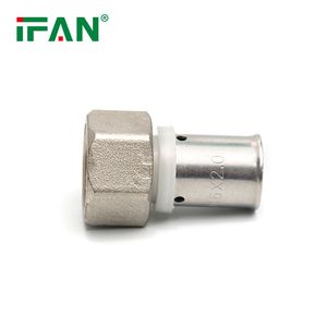 Ifan ISO15875 Water Supply Brass Press Fittings 16-32mm Female Thread Socket Pex Pipe Fittings
