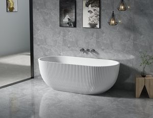 China Factory Wholesale Acrylic Freestanding Bathtub with Line in Matt&Glossy