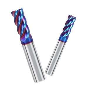 CNC Milling Cutter Cutting Machine Tool Tungsten Solid Carbide Flat End Mill for Steel Metal Cutting HRC45/55/63/65