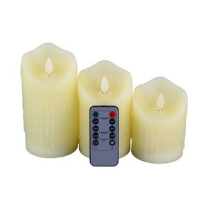 Flameless Candles with 10 Key Remote Timer Flickering Tear Wave Shaped Tealight Real Wax Simulate Dripping LED Candles Battery Operated Safe for Indoor Decor